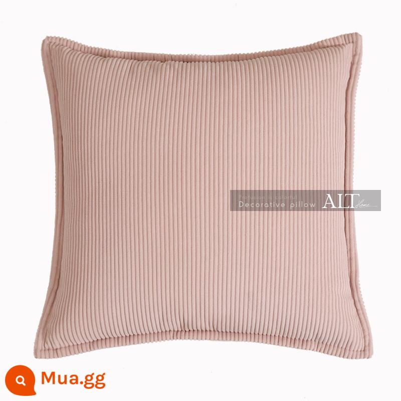 Gối sofa phòng khách nhẹ nhàng sang trọng, đệm đầu giường cao cấp, đệm lưng, vỏ đệm cửa sổ nhung kẻ, không lõi - màu đậu hồng