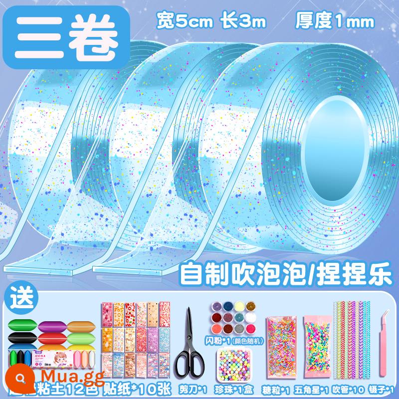 Nano Tape Nhào Nhạc Thổi Bong Bóng Trọn Bộ Keo Dán Hai Mặt Băng Keo Nani Bộ Keo Giải Nén Đồ Chơi Giải Nén Keo Ma Thuật Không Vết Chống Nước Trong Suốt Nami Banana Handmade Lami Keo Sequins - Deluxe Grand Slam ⭐ Nano Pinch 3 tập màu xanh ⭐ Tặng kèm đầy đủ bộ dụng cụ