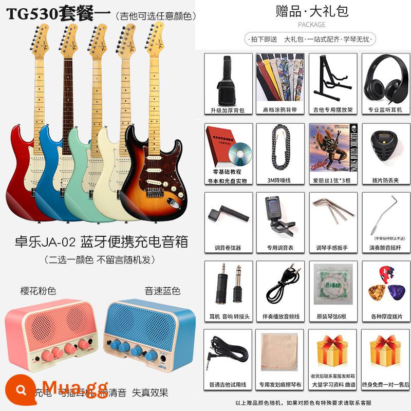 Tagima Tajima TG510 530 T635 Novice Người mới bắt đầu DW Bộ guitar điện chuyên nghiệp dành cho người lớn - Gói 530 một [màu tin nhắn]