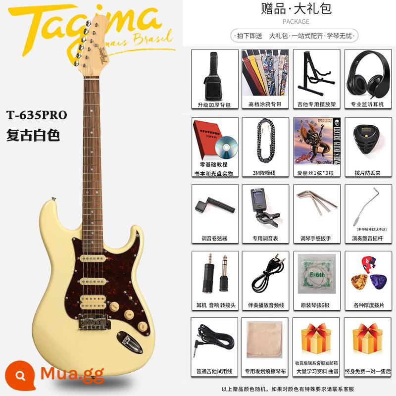 Tagima Tajima TG510 530 T635 Novice Người mới bắt đầu DW Bộ guitar điện chuyên nghiệp dành cho người lớn - T635PRO màu đen cổ điển