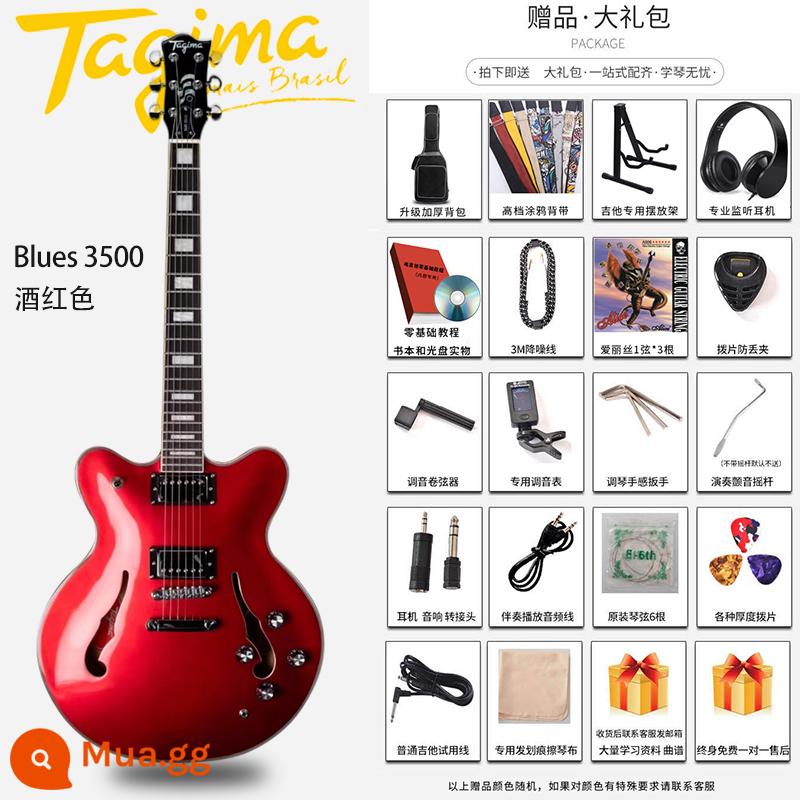 Tagima Tajima TG510 530 T635 Novice Người mới bắt đầu DW Bộ guitar điện chuyên nghiệp dành cho người lớn - Blues 3500 màu đỏ rượu vang