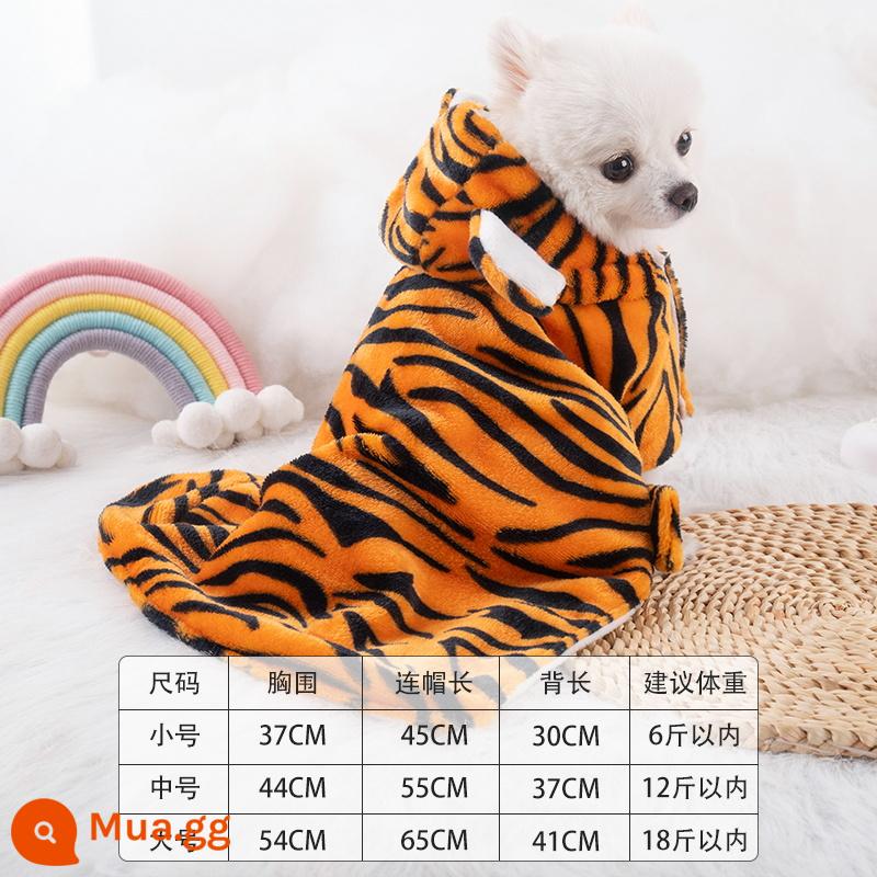 Pet Pet Bargabe Bumei chó nhỏ Puppy Teddy Dog Quần áo mùa thu và mùa đông mặc quần áo đồ pyjama quần áo nhỏ chăn bông nhỏ - áo choàng hổ