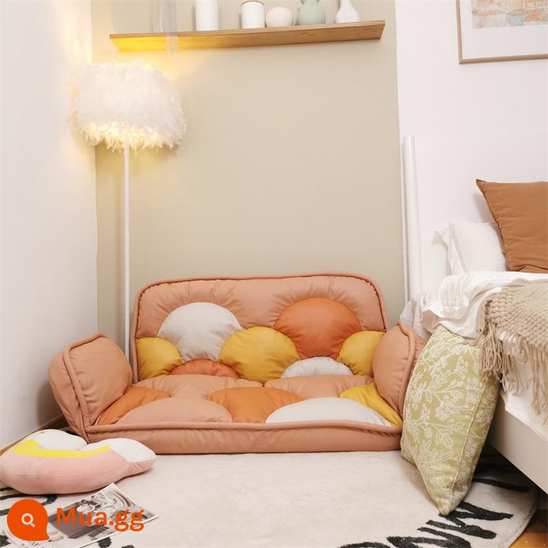 Bạn có thể ngủ hoặc nằm xuống! Sofa lười gấp chiếu tatami giường đơn đôi ghế căn hộ nhỏ ban công phòng ngủ - Bột vải-tatami (phiên bản không có chân) vỏ vải không cần rửa