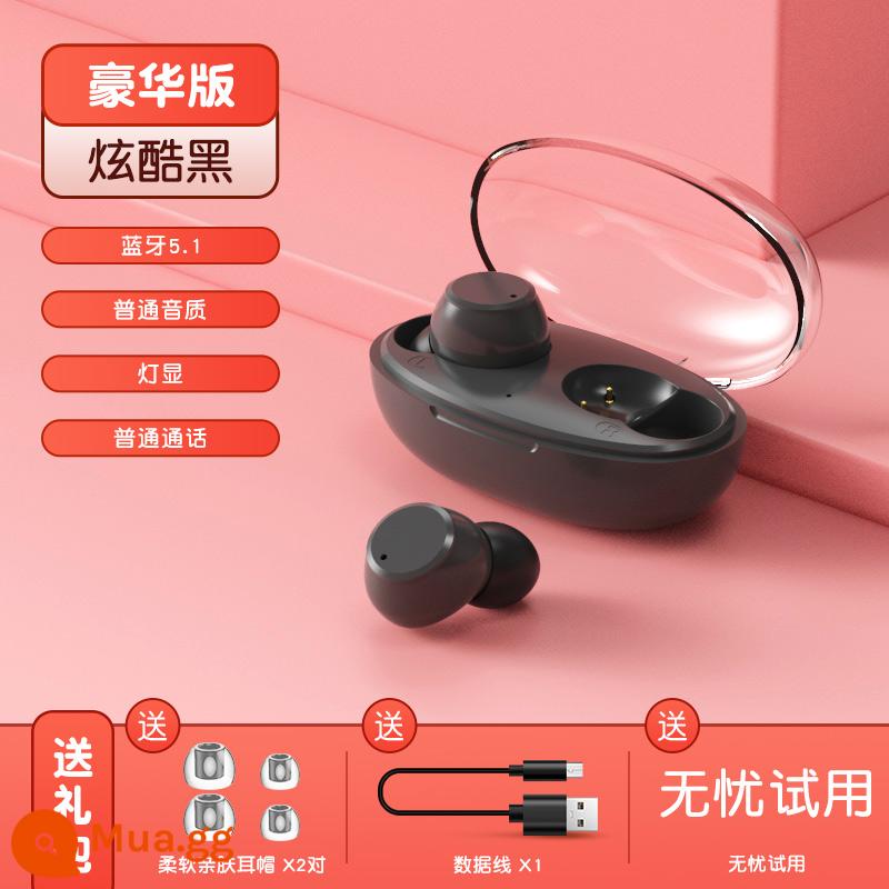 Tai nghe bluetooth mini không dây chất lượng cao đeo lâu không đau mẫu nữ 2022 mẫu mới phù hợp Apple Huawei Xiaomi - [Phiên bản cao cấp★Đen mát]Bluetooth 5.1★Chất lượng âm thanh bình thường★Hiển thị ánh sáng bình thường