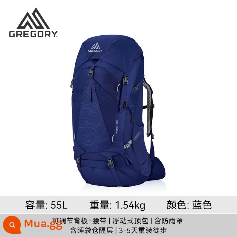 Gregory Gregory Amber Amber Ba lô leo núi ngoài trời đi bộ đường dài dành cho nữ Ánh sáng công suất lớn - Blue-55L [thế hệ thứ ba]