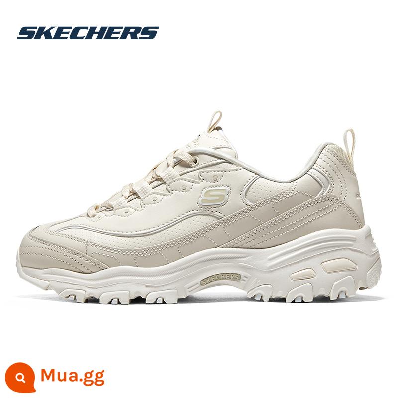 Giày SKECHERS Mùa Thu Đông Nữ Plus Nhung Giày Thể Thao Bánh Tuyết Giáng Sinh Giày Bố Giày Panda Giày Nữ Cotton giày Giày Thường - Màu trắng sữa -OFWT