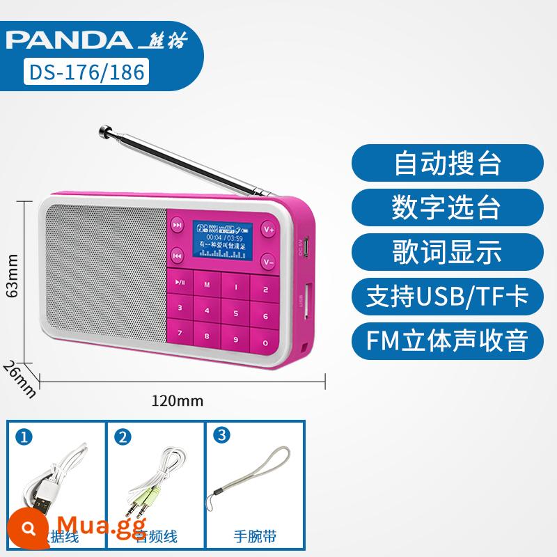 Đài phát thanh Panda DS-186 dành cho người già chuyên dụng sạc thẻ âm thanh máy hát tích hợp máy kể chuyện - Đỏ [tiêu chuẩn]