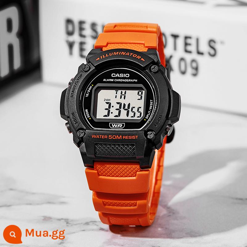 Đồng hồ CASIO nam và nữ đồng hồ thể thao sinh viên hình vuông nhỏ cổ điển đồng hồ điện tử W218/thư trực tiếp ở nước ngoài - W-219H-4A