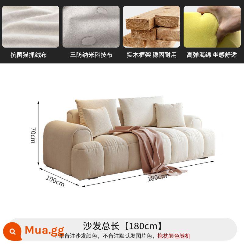 Mười Hổ Kem Phong Cách Internet Người Nổi Tiếng Puff Sofa Hiện Đại Đơn Giản Kích Thước Phòng Khách Marshmallow Mèo Móng Vuốt Sofa Vải - Ghế đôi 1,8m