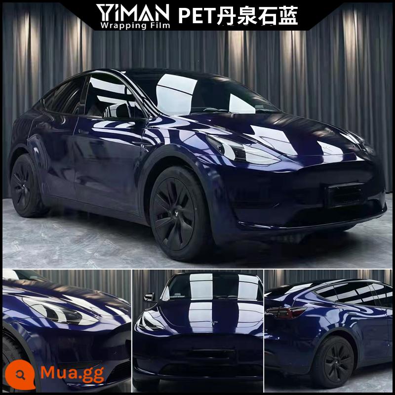 Tesla model3Y Gốm Đen Chiến Binh Đổi Màu Phim Toàn Xe Kim Loại Lỏng Bạc Porsche Sơn Iceberry Bột - Sơn PET màu xanh tanzanite [xây dựng trọn gói xe]