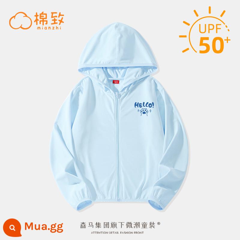 Semir Nhóm Cotton Quần Áo Chống Nắng Trẻ Em Quần Áo Chống Nắng Bé Trai 2023 Mùa Hè Mới Băng Mỏng Áo Khoác Lớn Bé Trai - L Claw Hi K Light Blue [Áo khoác cơ bản có hàng triệu lỗ thoáng khí, cảm giác mát lạnh bằng lụa băng]