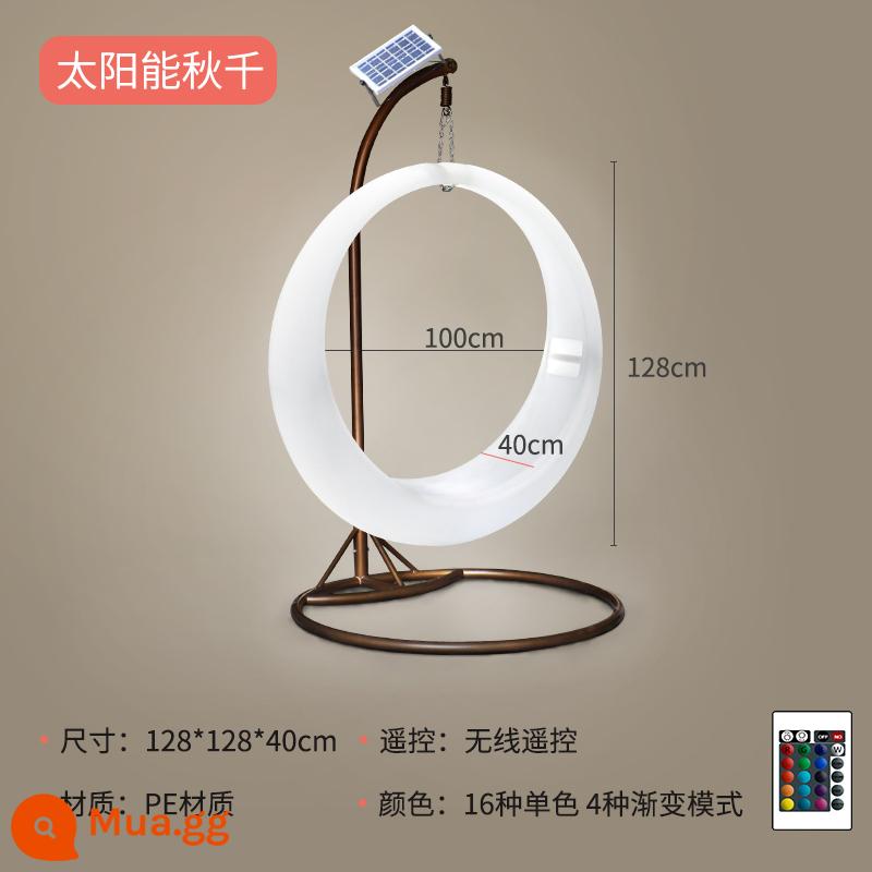 Mùa thu phát sáng ngoài trời hàng ngàn đèn trang trí đèn LED Villa Garden Garden Solar Multiplayed Ghế Net Red Punch Card Moon - Xích đu 128cm chạy bằng năng lượng mặt trời + móc treo tròn, không miễn phí vận chuyển