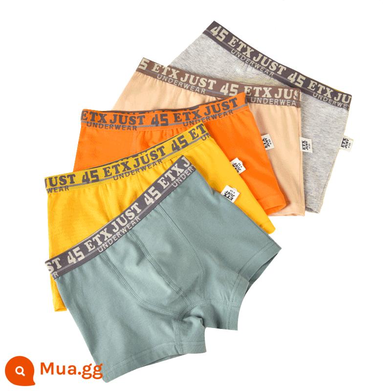 Quần lót boxer cotton nguyên chất cho trẻ em bé trai loại A quần short màu đỏ dành cho bé trai và thanh thiếu niên - Mẫu màu trơn GB025#cotton nguyên chất#5 gói