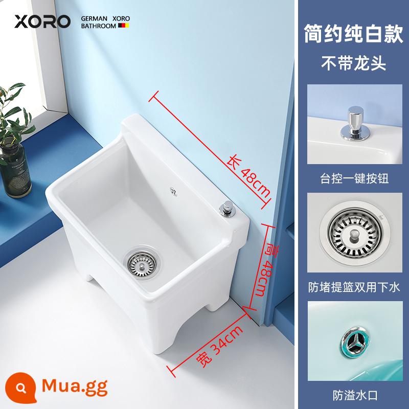 Đức Xishang gốm lau hồ bơi ban công hộ gia đình chân cao lưng cao cây lau nhà chậu bốn chân xô lau sàn lớn - XS12 không có vòi [gốm sứ cao cấp 48x34x48cm]