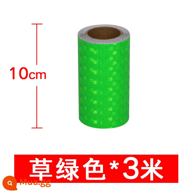 Rộng 10CM ban đêm miếng dán phản quang dải an toàn giao thông chống va chạm dấu hiệu cảnh báo dải phản quang nổi bật dán xe hơi ánh sáng ban đêm - Cỏ sao xanh bóng rộng 10cm - 3m