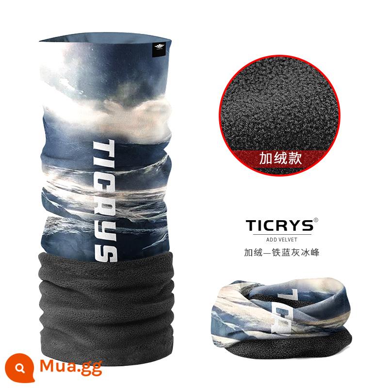 TICRYS Thể Thao Ngoài Trời Magic Băng Đô Cài Tóc Turban Gọng Nữ Ice Silk Mặt Nạ Chống Nắng Đi Xe Đạp Mặt Khăn Cổ Mùa Hè Phần Mỏng - [Đường khâu phía dưới và nhung] #126-Iron Blue Grey Ice Peak