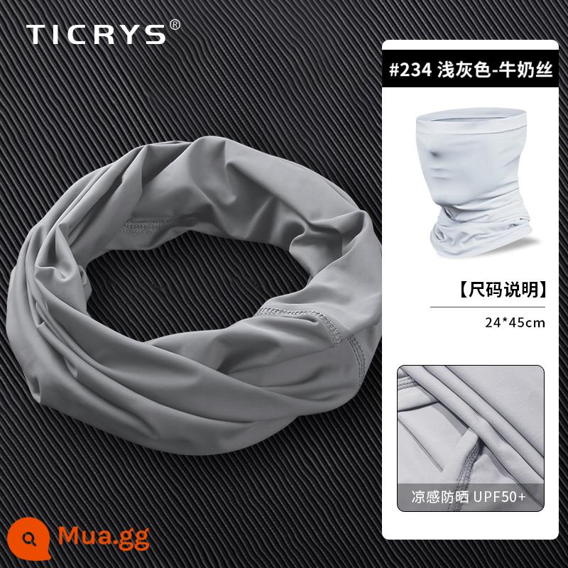 TICRYS Ngoài Trời Khăn Quàng Cổ Nam Mùa Hè Phần Mỏng Magic Turban Băng Lụa Nam Mặt Nạ Chống Nắng Khăn Choàng Đi Xe Đạp Cho Nữ - #234-Xám nhạt [lụa sữa, thấm mồ hôi và nhanh khô]