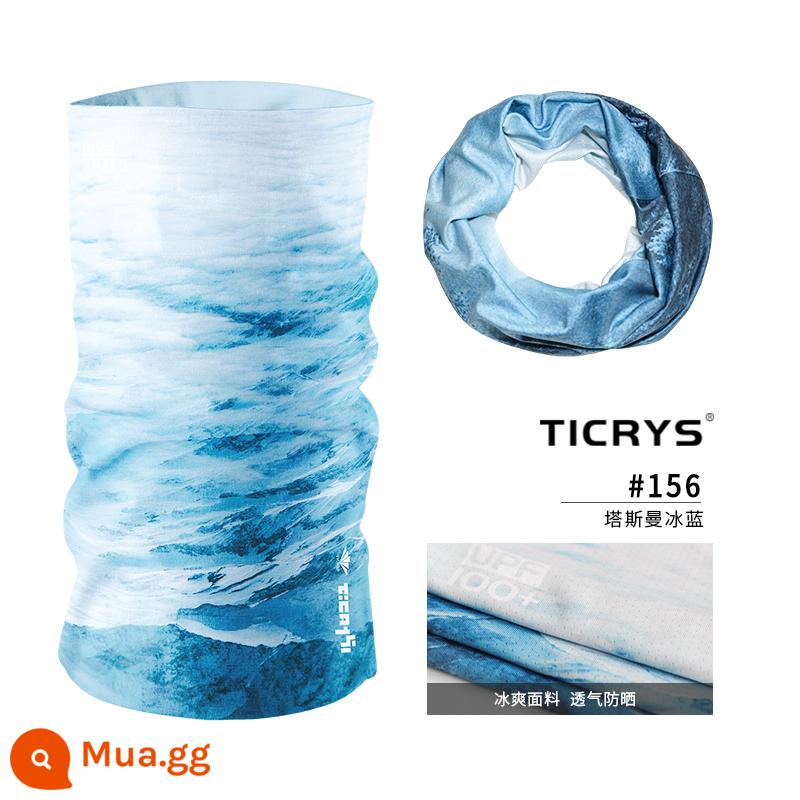 TICRYS ma thuật khăn trùm đầu nam lụa băng mặt nạ chống nắng che cổ mùa hè đi xe khô nhanh khăn mặt nữ câu cá khăn phần mỏng - [Làm lạnh bằng lụa, nhanh khô và chống nắng] 156-Tasman Ice Blue