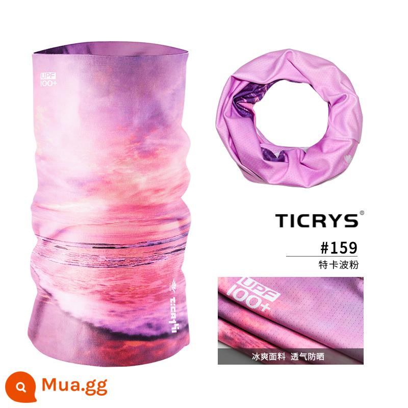 TICRYS Thể Thao Cổ Băng Lụa Nữ Mặt Nạ Chống Nắng Ngoài Trời Magic Băng Đô Cài Tóc Turban Gọng Đi Xe Đạp Mặt Khăn Chống Tia UV - [Tơ băng nguội đi, khô nhanh và có tác dụng chống nắng] #159-Tekapo bột