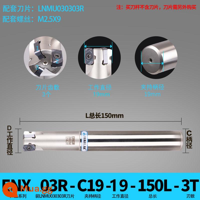 Lưỡi dao phay CNC hai mặt nạp nhanh Toshiba LNMU0303ZER-MJ thay vì 1135 hạt dao đầu dao thô mở rộng - C19-19-150