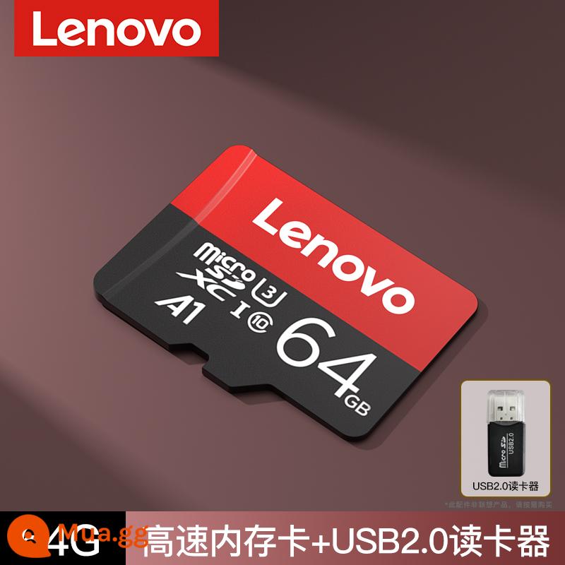 Lenovo 128g thẻ nhớ điện thoại di động lái xe ghi âm thẻ micro sd tốc độ cao thẻ tf chuyển đổi thẻ nhớ - Model bền bỉ [64G]+đầu đọc thẻ USB2.0