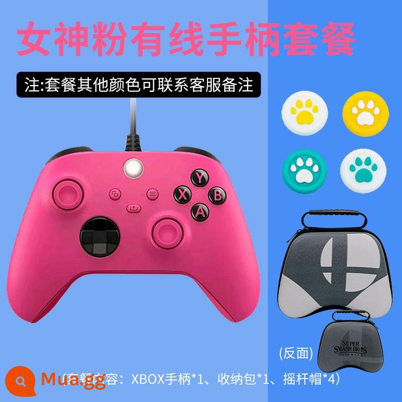 SF Spot phù hợp với dòng tay cầm Microsoft Xbox có dây nguyên bản, tay cầm phiên bản máy tính PC xsx thế hệ thứ hai Elite Shock Horizon 5 phích cắm hơi nước đôi dòng - Gói điều khiển Goddess Pink [Xbox series Wired] Sản phẩm chính hãng