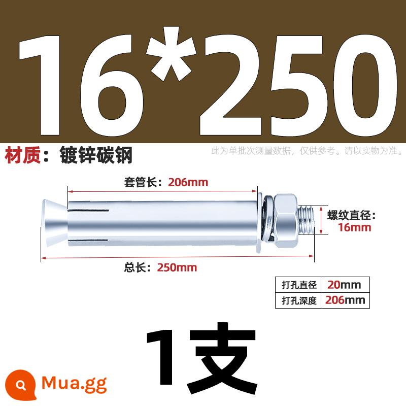 304/201/316 Thép Không Gỉ Mở Rộng Vít Bu Lông Mở Rộng Kéo Nổ Mở Rộng Ống Đinh Ngoài Ống M6M8M10-M20 - Sắt kẽm trắng xanh M16*250-1 cái