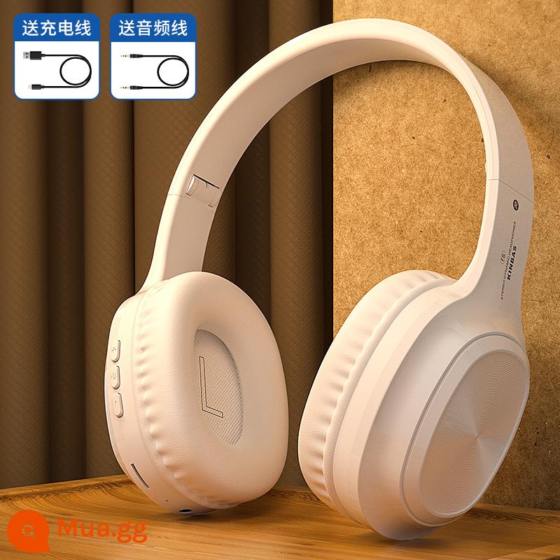 Tai nghe bluetooth đeo đầu không dây hai tai trò chơi âm nhạc chạy thể thao điện thoại di động tai nghe máy tính thời lượng pin dự phòng siêu dài bé trai và bé gái thích hợp cho Huawei Apple vivo Xiaomi Lenovo Jinbei thơ - Phiên bản Flagship Pearl White (Hiệu ứng âm thanh ngàn nhân dân tệ★Bluetooth 5.3 được nâng cấp★Tuổi thọ pin siêu dài)