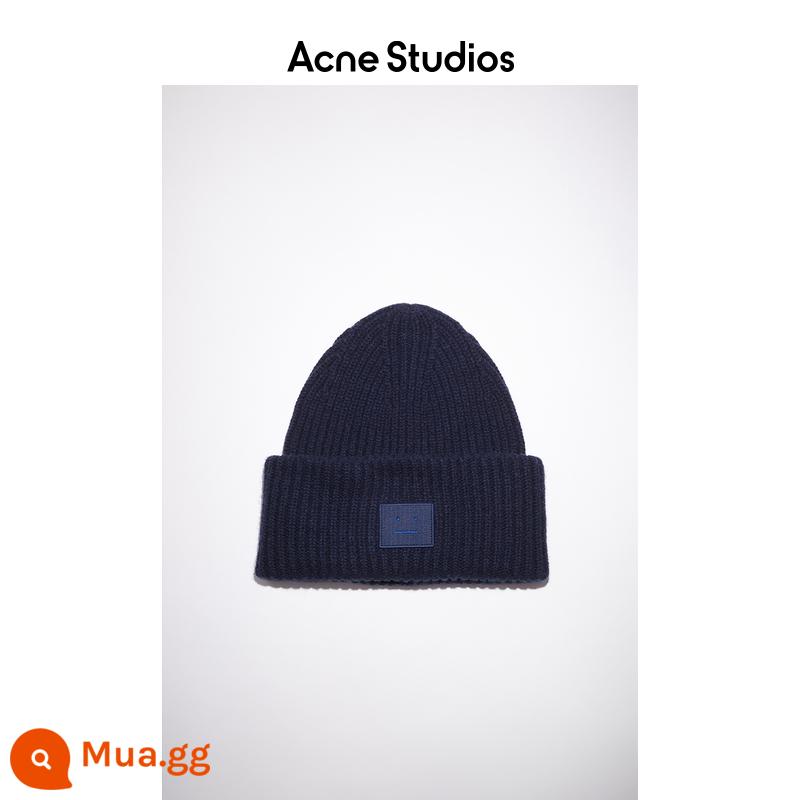 Acne Studios Unisex Biểu cảm khuôn mặt Mặt cười Mũ len Mũ len Mũ len Mũ lạnh Mũ lạnh - Màu xanh hải quân