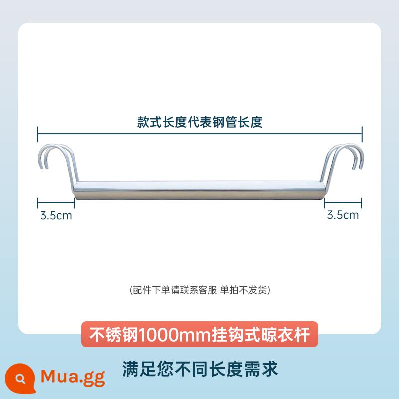 Kệ bếp tủ quần áo phụ kiện mở móc treo lắp ráp đơn giản căn hộ cho thuê ký túc xá tủ quần áo lưu trữ - Giá treo quần áo bằng thép không gỉ dài 1000mm