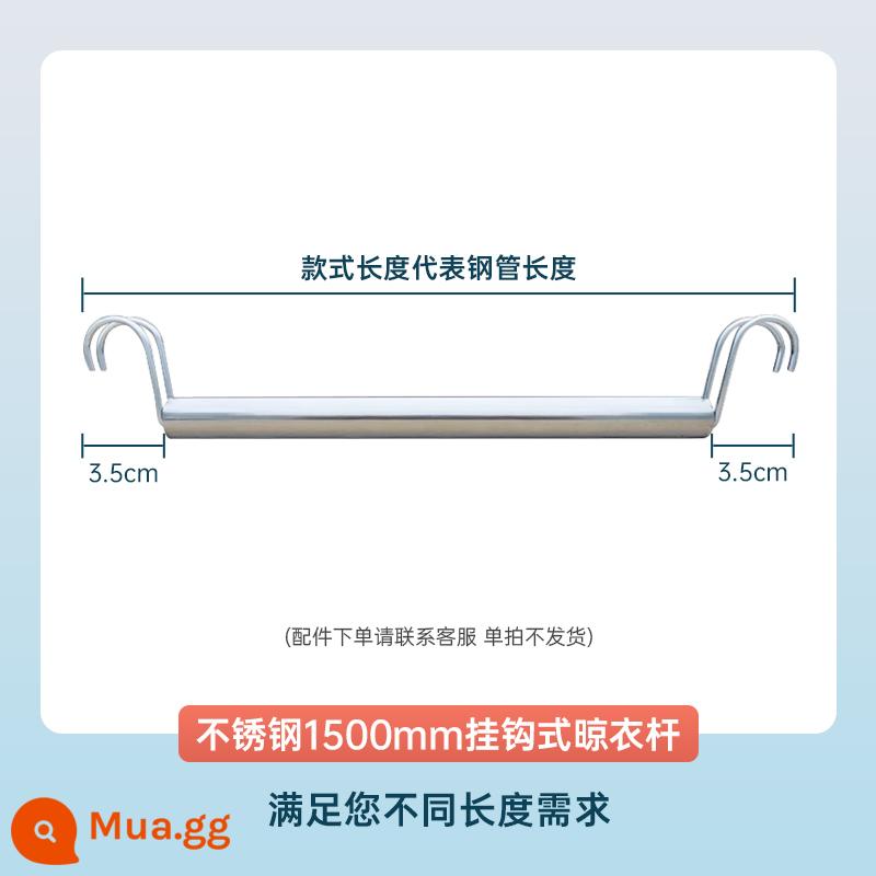 Kệ bếp tủ quần áo phụ kiện mở móc treo lắp ráp đơn giản căn hộ cho thuê ký túc xá tủ quần áo lưu trữ - Giá treo quần áo bằng thép không gỉ dài 1500mm