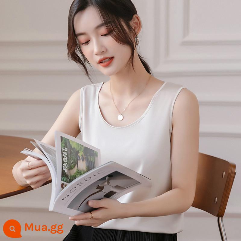 Cổ Tròn Lụa Yếm Bên Trong Của Nữ Phù Hợp Với Acetate Size Lớn Rời Satin Mùa Hè Lụa Dâu Đáy Áo Sơ Mi Nữ - Rượu sâm banh