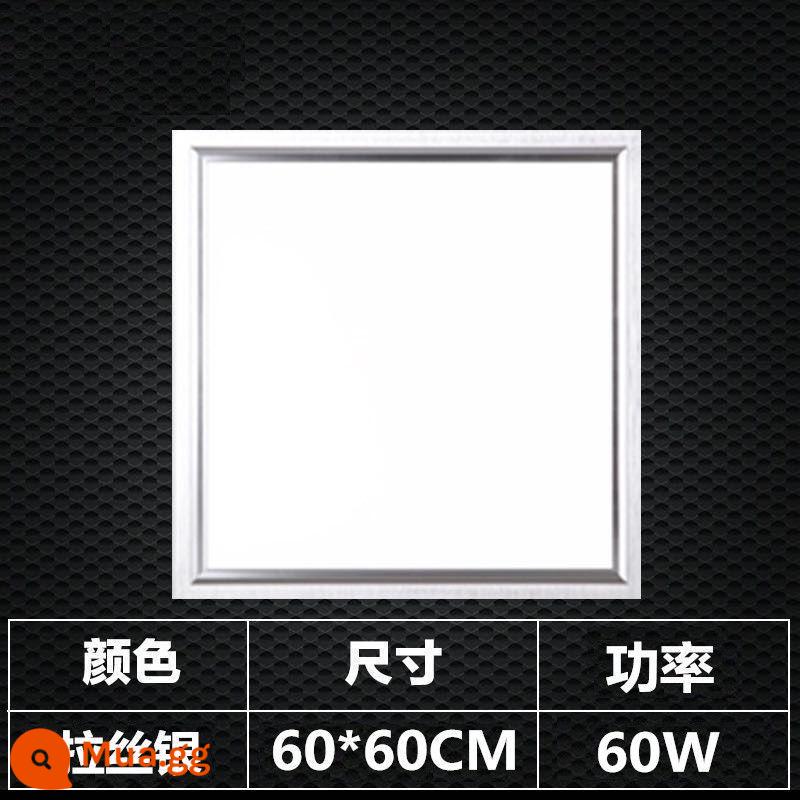 Tích hợp đèn LED âm trần nhà bếp bột phòng ánh sáng bằng nhôm hình tam giác nhúng 30x30x60x300x600 đèn phẳng - Bạc chải 600*600 60W