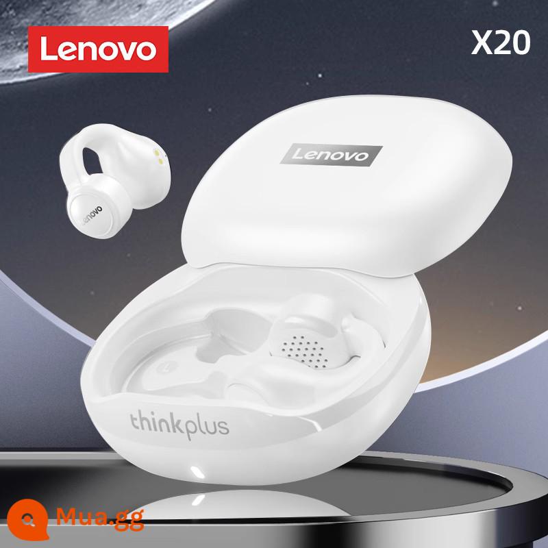 Lenovo xương dẫn Tai nghe Bluetooth thể thao không dây chạy bộ không móc tai móc tai chờ siêu dài giảm tiếng ồn nam - Màu trắng ★ Mẫu mới 2023 [ổn định và thoải mái ✓ Cuộc gọi HD ✓ Hiệu ứng âm thanh HiFi]