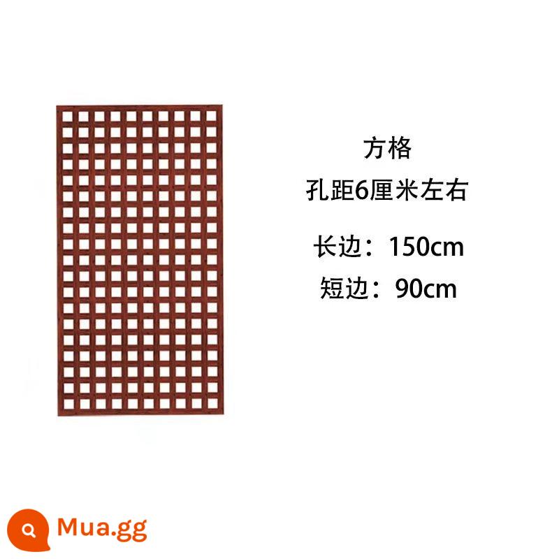 Hàng rào gỗ chống ăn mòn lưới hàng rào sân vườn tường trang trí leo hàng rào khung mây sân ngoài trời ban công hoa đứng vách ngăn - Kiểu vuông màu 90 * 150 carbonized