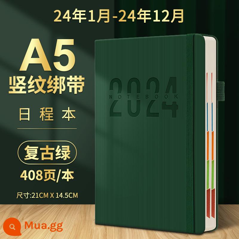 2023 sổ lịch trình thẻ nhật ký quản lý thời gian 365 ngày hàng ngày lên kế hoạch bảng này một ngày một trang lịch sổ tay phụ sổ tay tài khoản sổ tay hiệu quả sổ tay nhật ký công việc tùy chỉnh notepad - (Chương trình nghị sự) Dây đeo Retro Green 408 trang