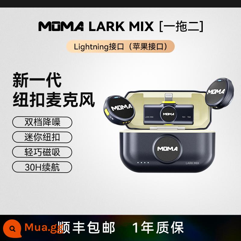 [Sản phẩm mới đột phá] Micrô cài áo không dây có nút Mammoth Lark MIX để ghi radio và phát trực tiếp - [Giao diện Lightning] Radio hai người, một cho hai ★Có ngăn sạc