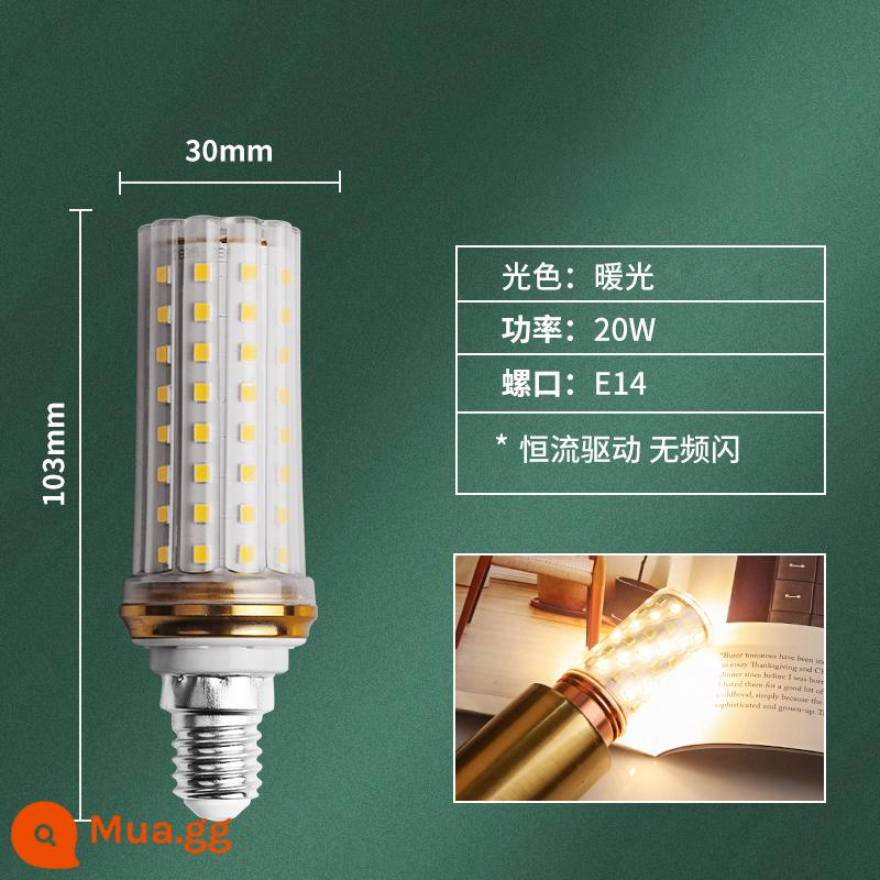 Bóng Đèn LED E27e14 Vít Ngô Đèn Đèn Chùm Siêu Sáng Nguồn Sáng Nến Bong Bóng 3 Màu Mờ Hộ Gia Đình Tiết Kiệm Năng Lượng đèn - Không nhấp nháy, cổng vít E14, đèn ấm 20W