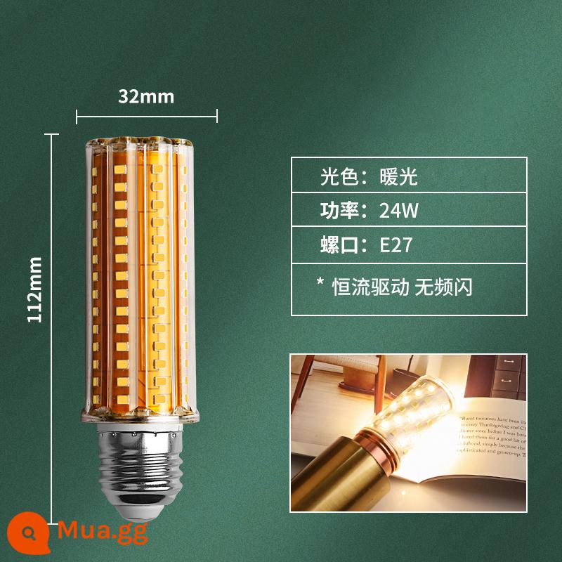 Bóng Đèn LED E27e14 Vít Ngô Đèn Đèn Chùm Siêu Sáng Nguồn Sáng Nến Bong Bóng 3 Màu Mờ Hộ Gia Đình Tiết Kiệm Năng Lượng đèn - Không nhấp nháy, cổng vít E27, đèn ấm 24W