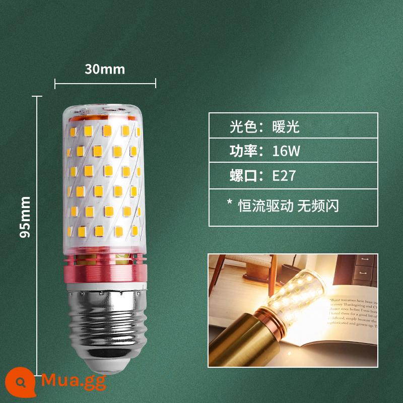 Bóng Đèn LED E27e14 Vít Ngô Đèn Đèn Chùm Siêu Sáng Nguồn Sáng Nến Bong Bóng 3 Màu Mờ Hộ Gia Đình Tiết Kiệm Năng Lượng đèn - Không nhấp nháy, cổng vít E27, đèn ấm 16W