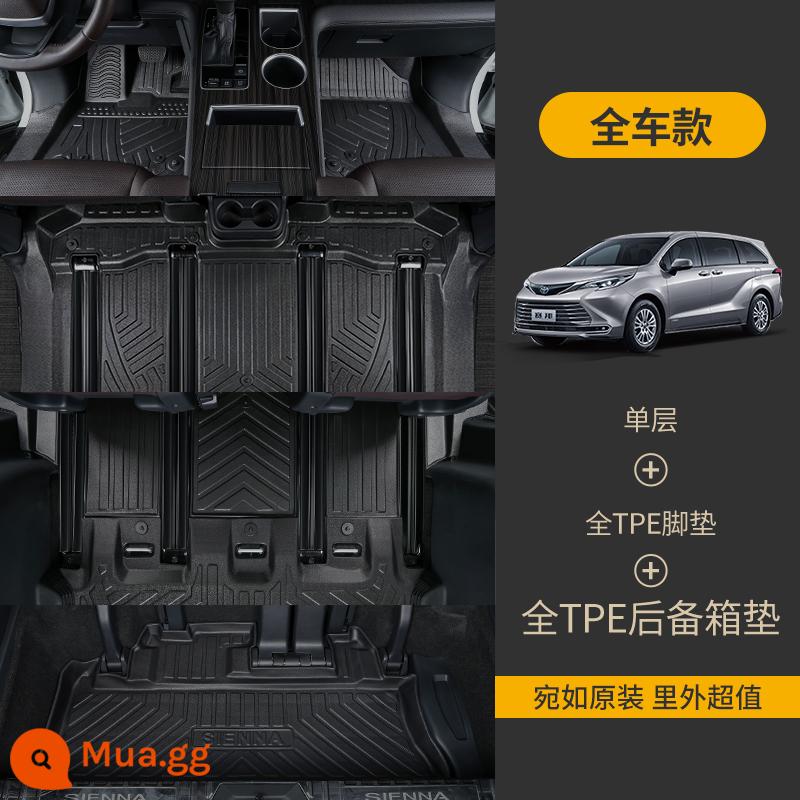 Thích hợp thảm lót sàn Toyota Senna 21-2022 chuyên dụng sienna Senna GAC TPE xe 7 chỗ kín hoàn toàn - Thảm lót sàn TPE + thảm ngăn sau