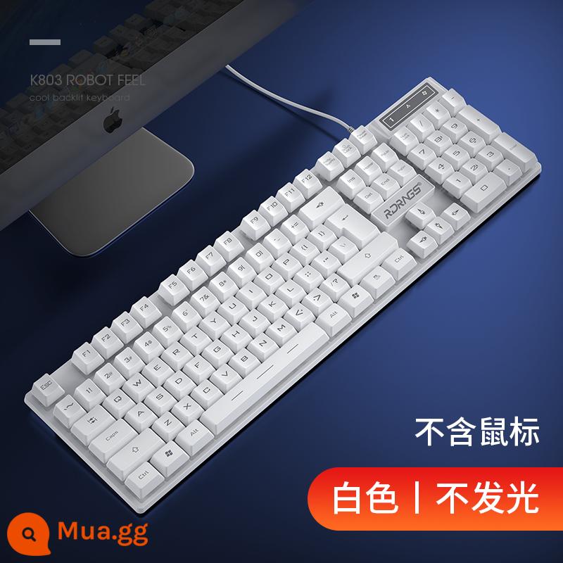 Người chế tác bàn phím máy tính để bàn máy tính xách tay điện cạnh tranh game văn phòng usb phím chuột có dây bộ bé trai và bé gái đa năng - Phiên bản màu trắng/mờ [Cảm giác cơ học☆Mũ phím nổi]