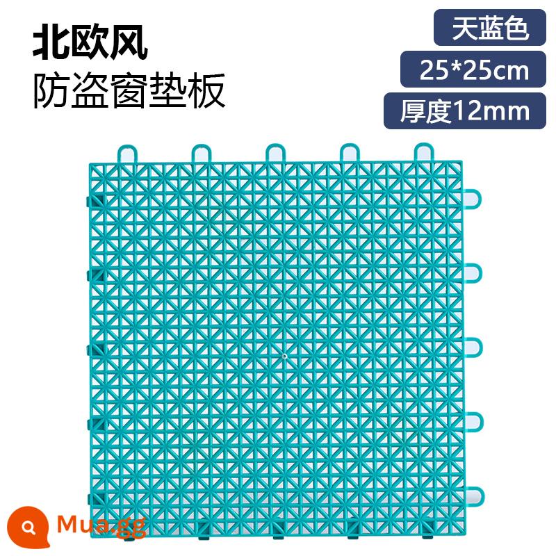 25Cm Chống Trộm Miếng Lót Cửa Sổ Hộ Gia Đình Mọng Nước Hàng Rào Hoa Đứng Chống Rơi Lưới Chống Trộm nhựa Nối Ban Công Miếng Lót - Xanh da trời 25*25cm dày 12mm