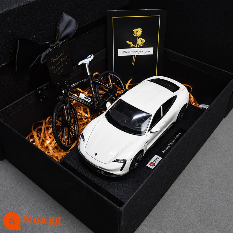 Porsche 911RSR xe mô hình 1:24 mô phỏng xe hợp kim bộ sưu tập mô hình đồ trang trí Giáng Sinh món quà sinh nhật nam - Hộp Quà Tặng Xe Đạp Porsche Taycan-Trắng+