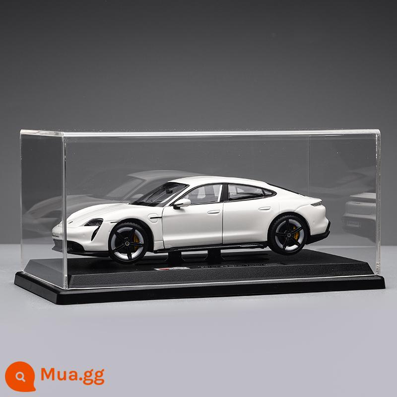 Porsche 911RSR xe mô hình 1:24 mô phỏng xe hợp kim bộ sưu tập mô hình đồ trang trí Giáng Sinh món quà sinh nhật nam - Porsche Taycan-Trắng + Hộp trưng bày trong suốt