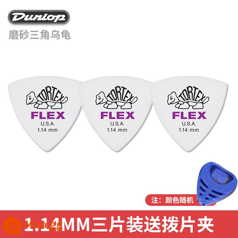 Dunlop Đàn Guitar Điện Dunlop Miếng gảy Speed Play Chà Chống trượt Miếng gảy Gỗ dân gian Guitar Rùa Quét Dây Lò Xo - [Gói ba chiếc] Rùa tam giác 1,14mm + kẹp gắp miễn phí