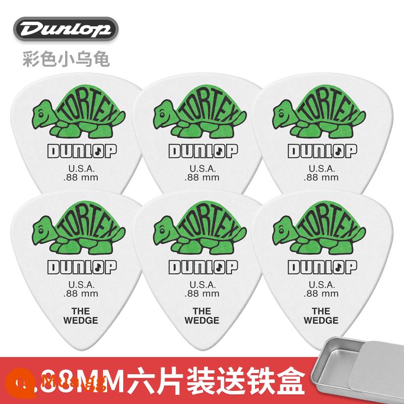 Dunlop Mái Chèo Dunlop 478R Con Rùa Nhỏ Đàn Guitar Mái Chèo Tốc Độ Bom Chống Trơn Trượt Dân Gian Đàn Guitar Điện Mùa Xuân Mảnh - [Gói sáu] Rùa nhiều màu 0,88mm + hộp thiếc nhỏ miễn phí