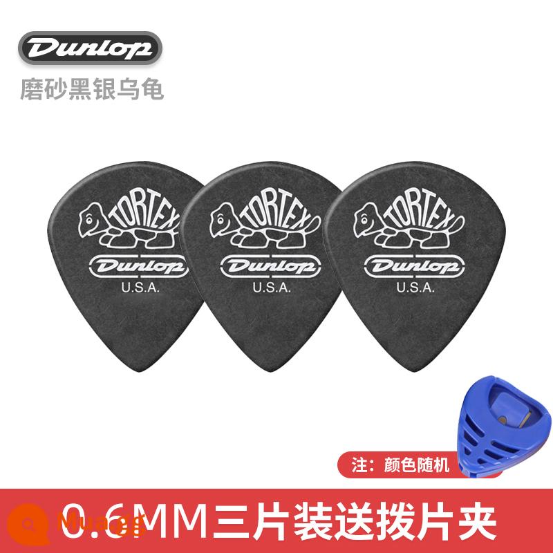 Đàn Guitar Điện Dunlop Dunlop Jazz3 Pick Little Turtle Jazz 3 Pick Guitar Chính Hãng Speed ​​Spring - [3 cái] JAZZ III đen bạc 0,6mm rùa + kẹp gắp