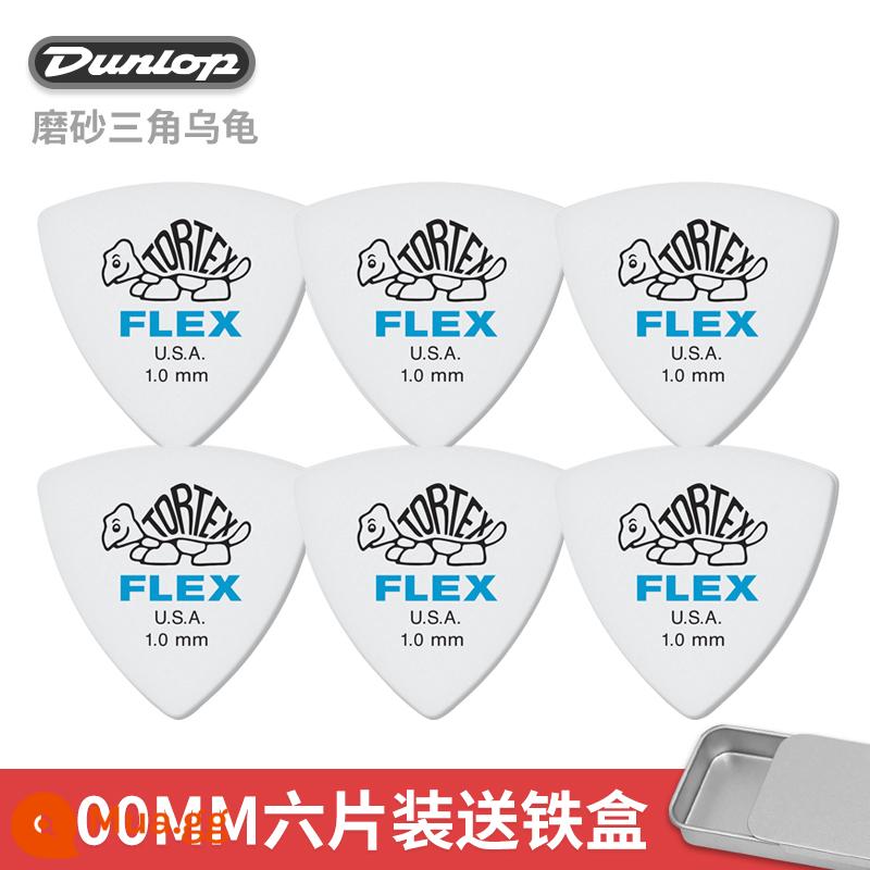 Dunlop Đàn Guitar Điện Dunlop Miếng gảy Speed Play Chà Chống trượt Miếng gảy Gỗ dân gian Guitar Rùa Quét Dây Lò Xo - [Gói 6 chiếc] Rùa tam giác 1.00mm + kèm hộp sắt