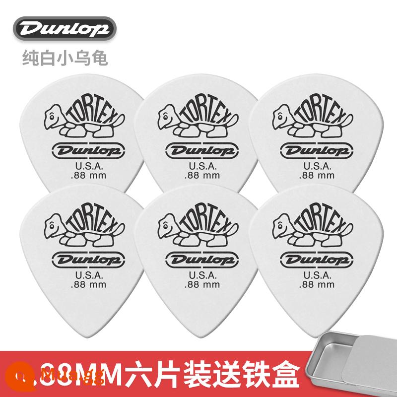 Dunlop Mái Chèo Dunlop 478R Con Rùa Nhỏ Đàn Guitar Mái Chèo Tốc Độ Bom Chống Trơn Trượt Dân Gian Đàn Guitar Điện Mùa Xuân Mảnh - [Gói sáu chiếc] Rùa trắng tinh khiết 0,88mm + hộp sắt nhỏ miễn phí